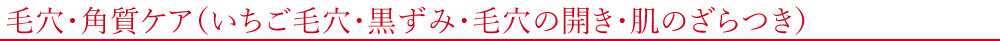 毛穴・角質ケア（いちご毛穴・黒ずみ・毛穴の開き・肌のざらつき）